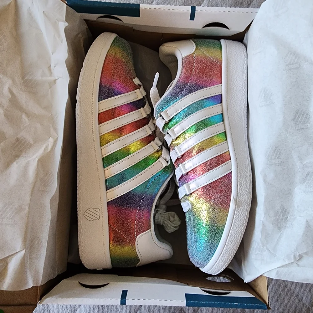 K‎ Swiss Girls Rainbow Classic VN Sneakers Size 2.5 New